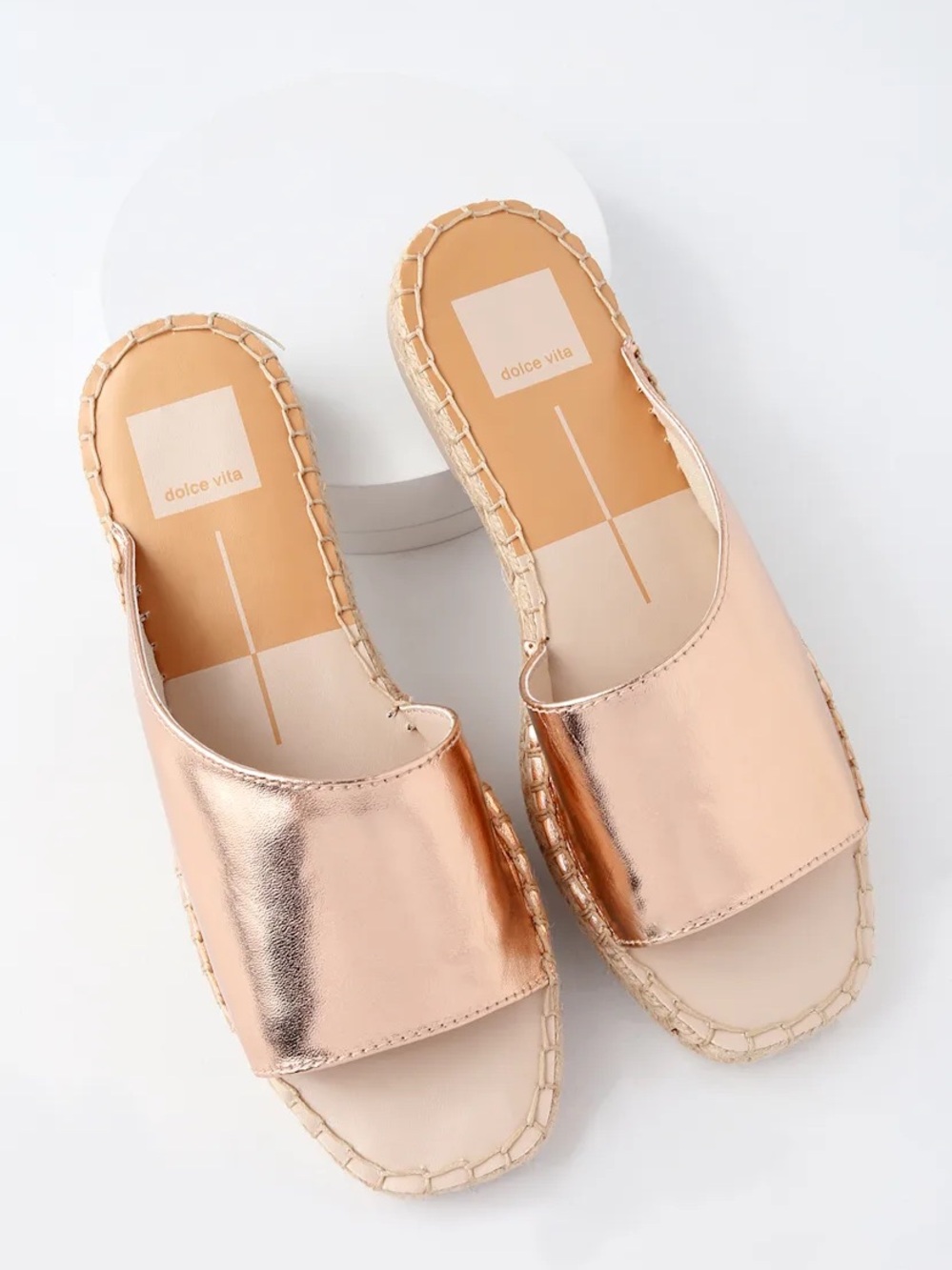 Dolce Vita Women's Rose Gold Slide Sandals